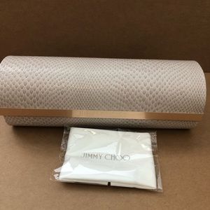 Jimmy Choo Hard eyeglass case with cleaning cloth